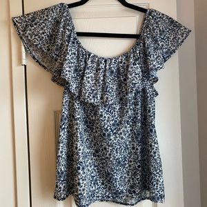 H&M Off-the-shoulder Flowered Top, Size S
